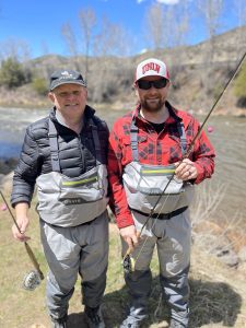 Father and son fishing the Eagle river near beaver creek