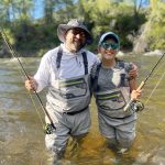 Eagle River Outfitter guide with happy female client